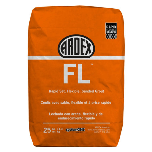 A bag of Ardex FL Rapid Set Sanded Grout, a high-performance, polymer-modified grout that's perfect for floor and wall tile joints.