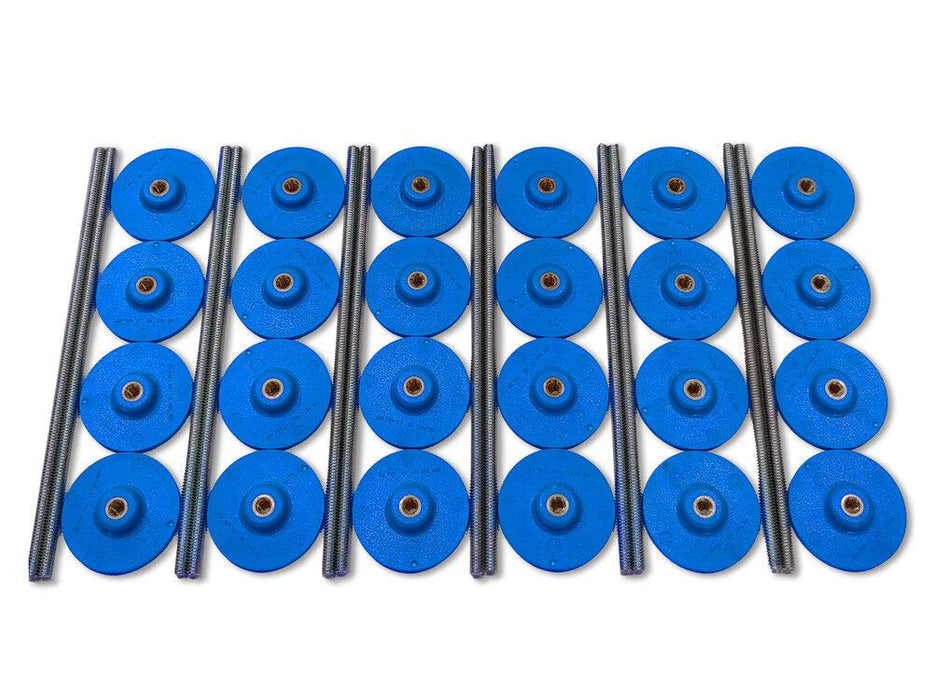 The Adjustable Tile Inlay Spacer  Includes 24-2” discs & 12-1/4-20, 8” threaded rods