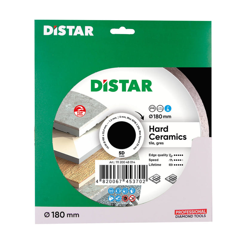 Distar diamond cutting disc packaging with green and white design.