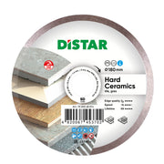 Distar diamond wheel for hard ceramics with various material samples on a white background