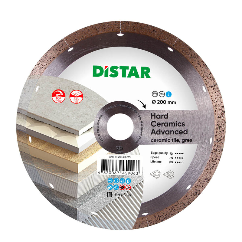 Diamond cutting wheel with Distar branding on a white background