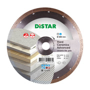 Diamond cutting disc with Distar branding and specifications on a white background