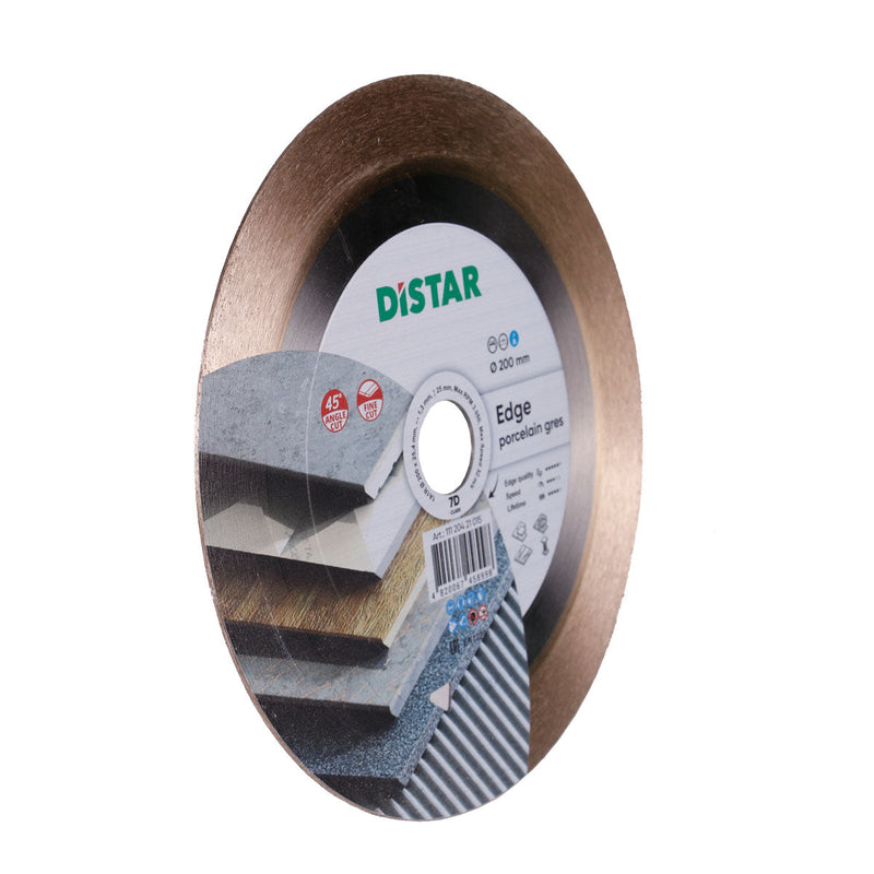 Close-up of DISTAR Edge blade showing sandwich diamond layer design