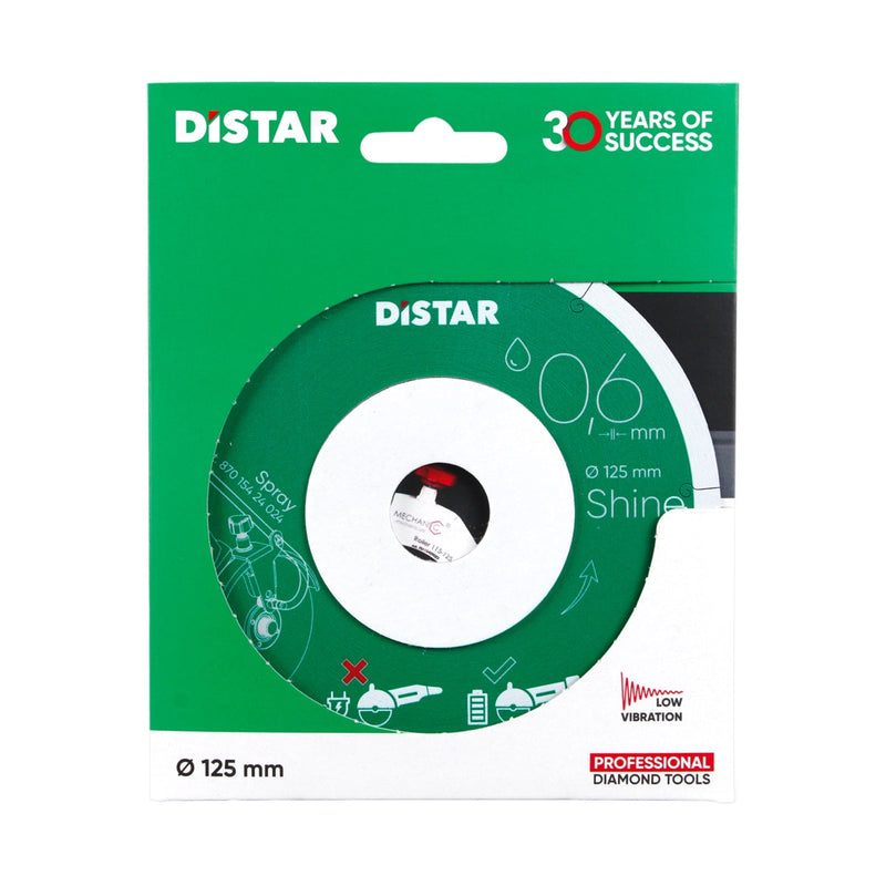 Green packaging for a circular diamond tool with text and graphics.