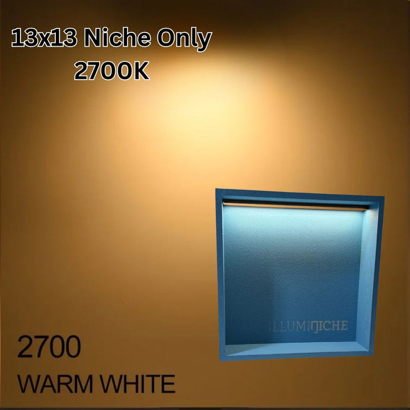 Illuminiche 13x13 LED Shower Niche 2700K Warm White