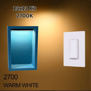 Illuminiche LED Shower Niche with switch in 2700K Warm White temperature - 13 x 13 inch option