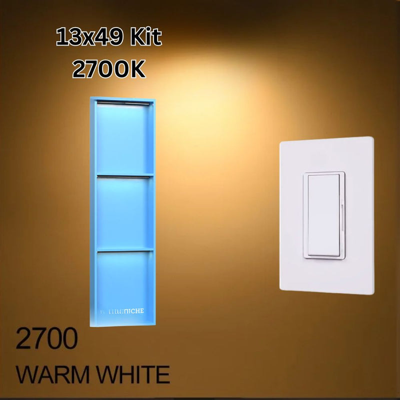 Illuminiche 13x49 LED Shower Niche with INSWITCH Kit 2700K Warm White