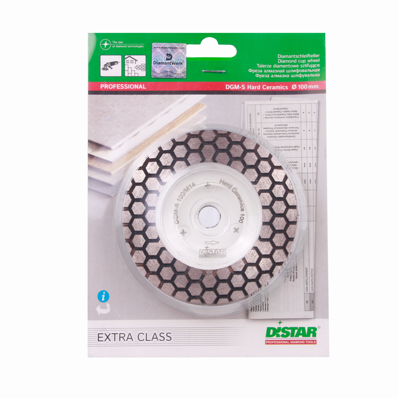 Diamond disc packaging with visible brand logo on a white background