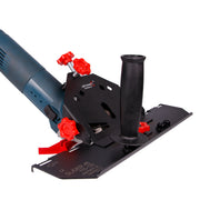 Tool with red knobs and black components on a white background