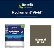 Bostik Hydroment Vivid grout packaging with color swatch Natural H146 on a white background