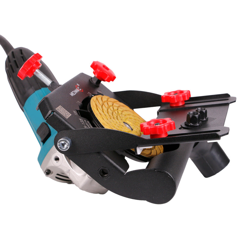 Circular saw with sandpaper on a white background