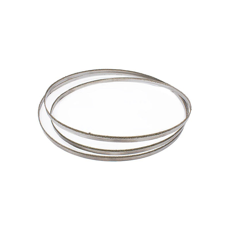 Diamond band saw blade—coiled metal band in a loop