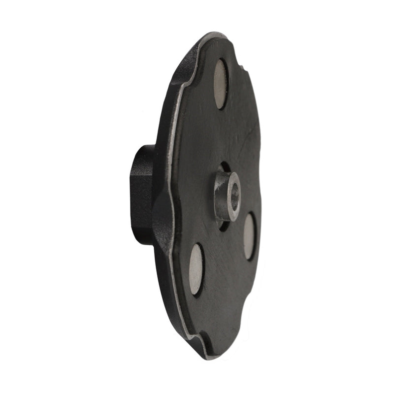 Angled view of Click-Lock PRO magnetic pad holder with steel holders