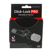 Mechanic Click-Lock Pro pad holder packaging with black pad and branding details.