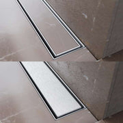 Close-up of the reversible Nova and Natura covers on the Alfaline Linear Drain