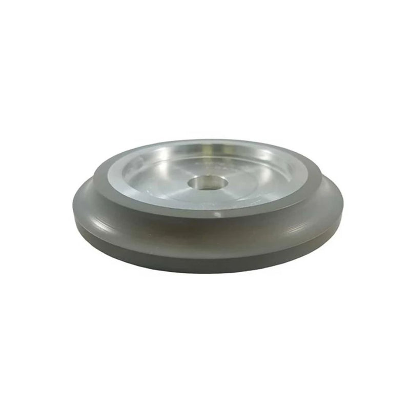 Close-up of 3/8 inch Step 5 diamond gloss wheel for tile edge