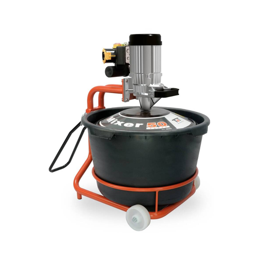Battipav 50 SUPER universal mixer with black tub and orange frame