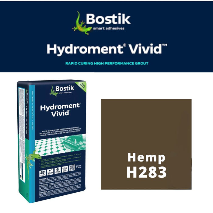 H283 (25 lbs): Hydroment® Vivid™ Grout - Hemp H283, Rapid Curing Grout for Tile Installations