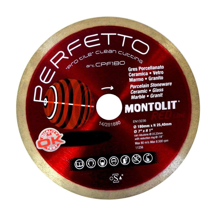 Montolit CPF180 7-Inch PERFETTO Diamond Blade for Wet Saws