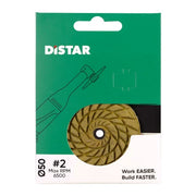 Distar sanding disc packaging with green and white design