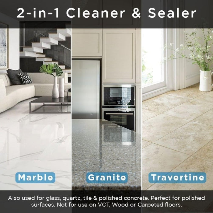 Crystal Clean 2-in-1 cleaner and sealer for marble, granite, and travertine floors