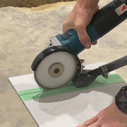 Alpha Pull-To-Cut Shroud Kit attached to a grinder