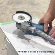 Alpha Pull-To-Cut Shroud Kit attached to a grinder