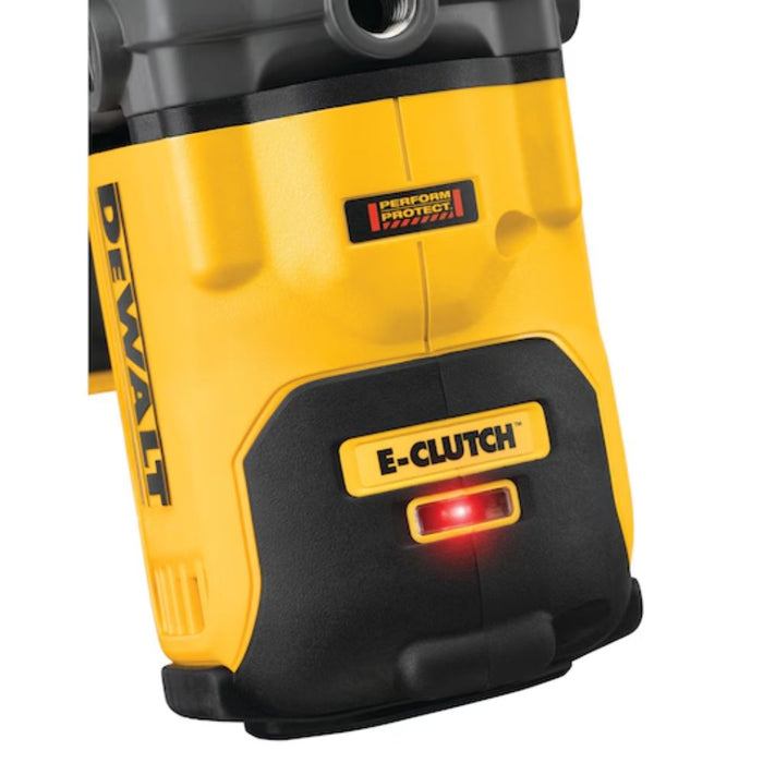 E-CLUTCH® safety light on DEWALT DCD130T1 60V MAX Mixer/Drill activating to protect user from injury