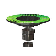 Exploded view of Ebbe VERSA Bond Flange with green fabric and connector