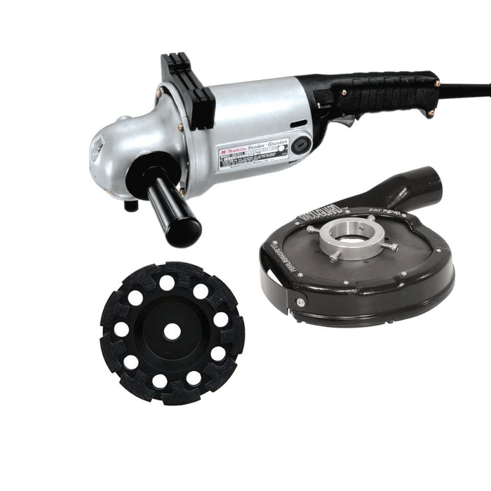 Makita concrete grinding kit with cup wheel and dust shroud