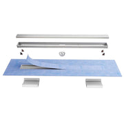 The Gruen Proline linear floor drain with a perforated membrane, ideal for use with leading waterproof membrane systems