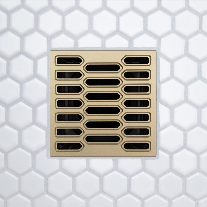 FloFx Satin Gold Drain - Hex 3D design