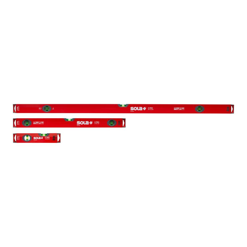 SOLA X-Beam 3 piece level set with 10 24 and 48 inch levels