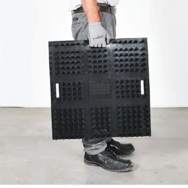 Transporting UP! tile pad with handle grip