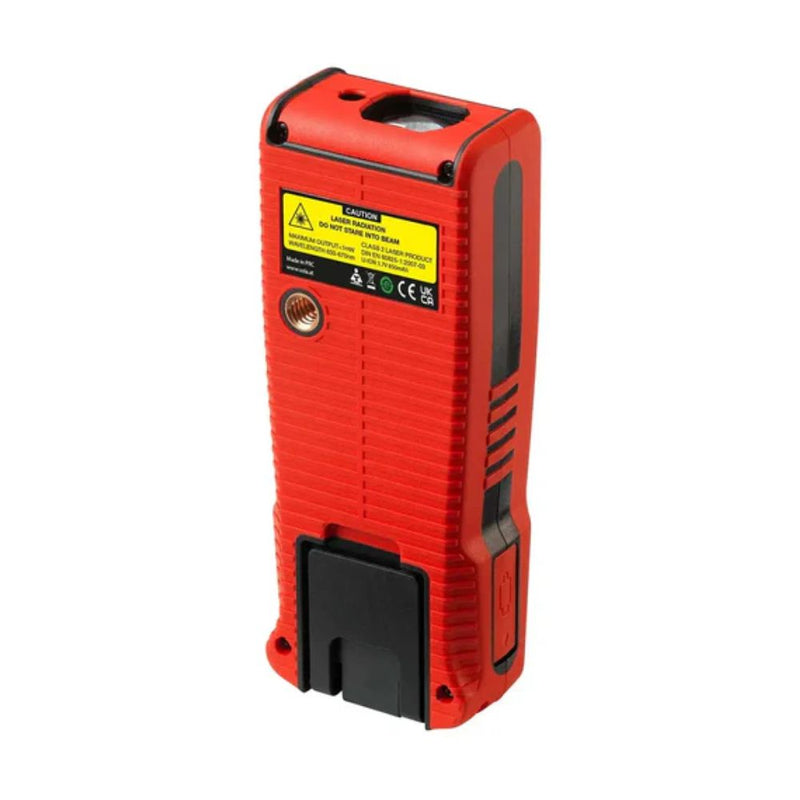 Back view of SOLA laser measurer showing compact size