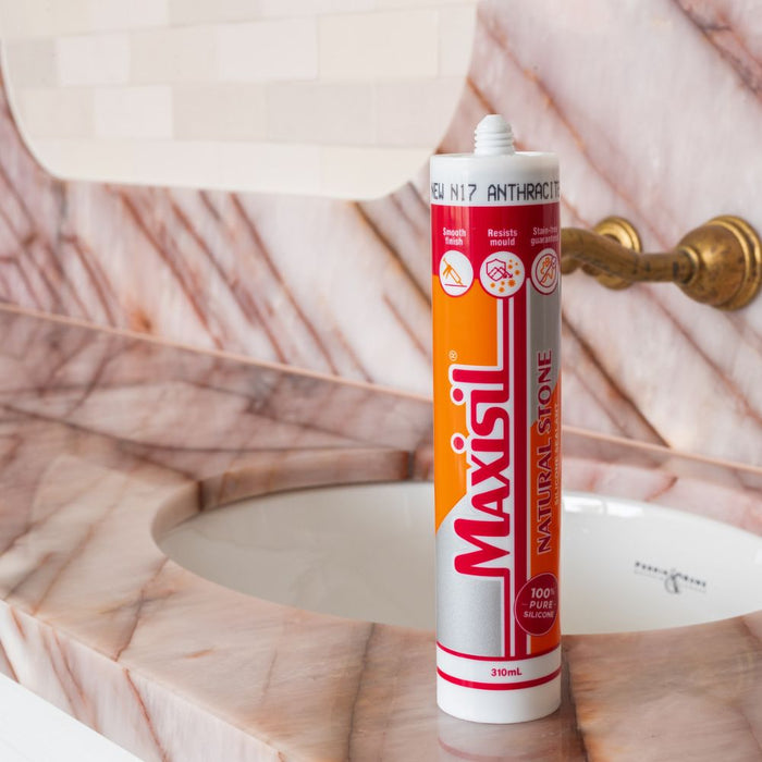 Natural Stone caulk used on a natural stone sink neutral cure formula ensures impeccable finishes 