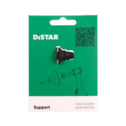 Distar support component packaging with green background and QR code.