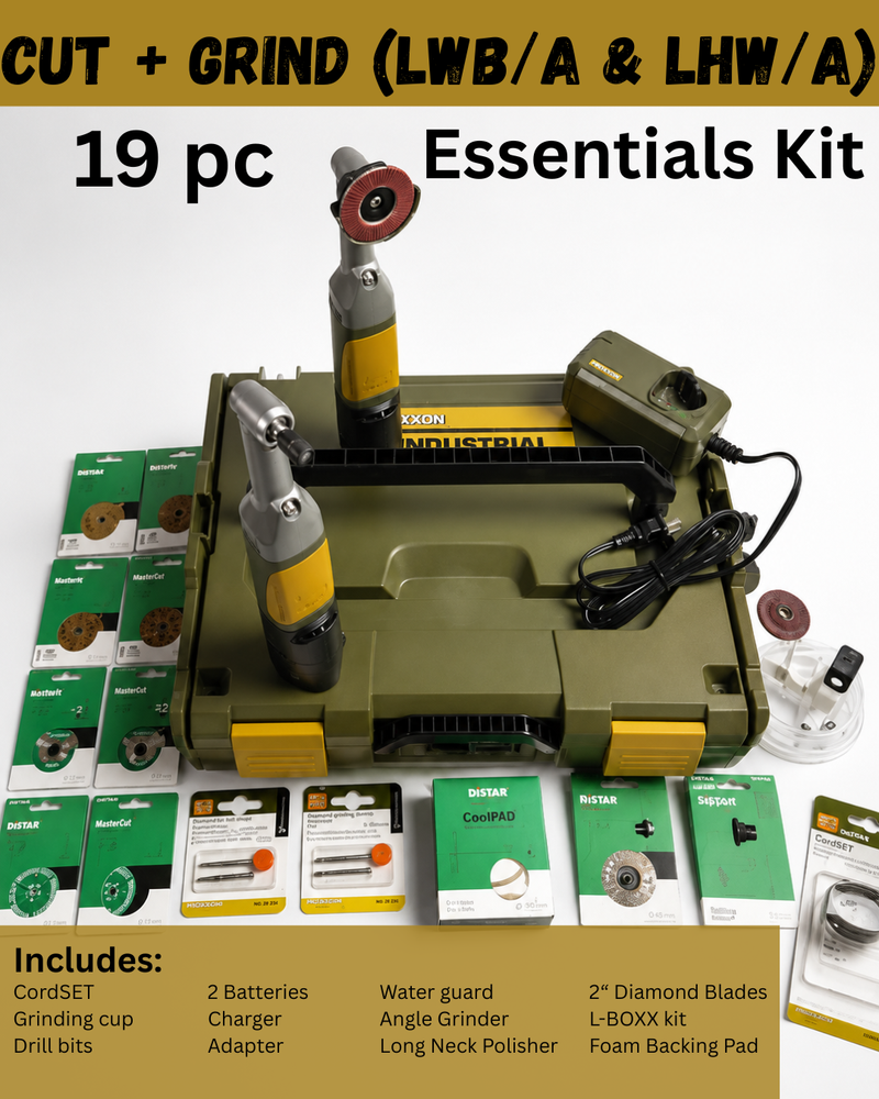 Proxxon-DiStar Cut and Grind Essentials Kit with LWB/A and LHW/A tools