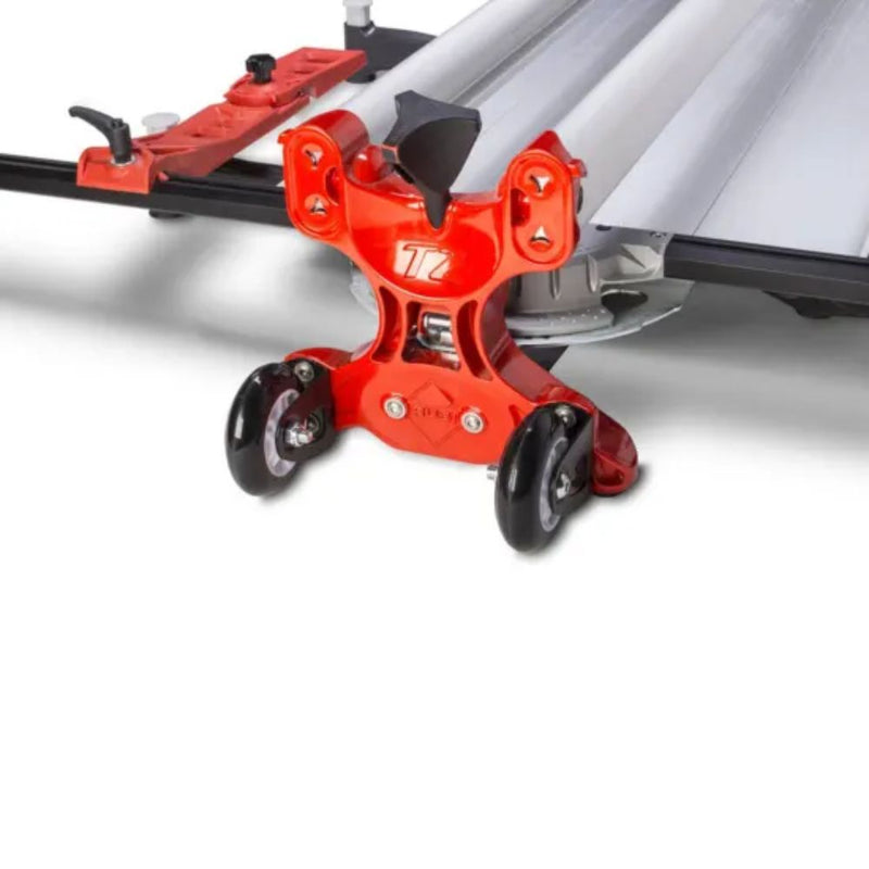Rubi TZ cutter is easily transported with its heavy duty wheels
