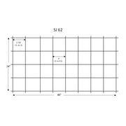 Quarry Tile Rack SJ 62 layout diagram showing grid size and inner opening