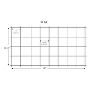 Quarry Tile Rack SJ 64 layout diagram with grid lines and inner dimensions