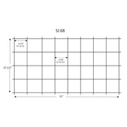 Quarry Tile Rack SJ 68 layout diagram with grid and inner opening measurement