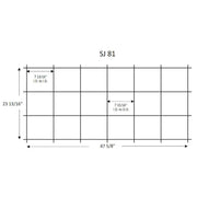 Quarry Tile Rack SJ81 plan: 47 5/8" wide, 23 13/16" tall, 7 15/16" pocket
