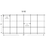 Quarry Tile Rack SJ82 plan: 48" wide, 24" tall, 8" pocket (I.D. to O.D.)