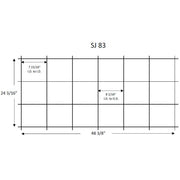 Quarry Tile Rack SJ83 plan: 48 3/8" wide, 24 3/16" tall, 8 1/16" pocket