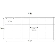 Quarry Tile Rack SJ84 plan: 48 3/4" wide, 24 3/8" tall, 8 1/8" pocket