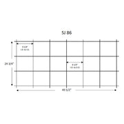 Quarry Tile Rack SJ86 plan: 49 1/2" wide, 24 3/4" tall, 8 1/4" pocket