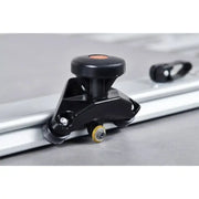 Close-up titanium scoring wheel with bearing on Raizor MkII