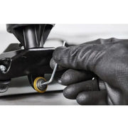 Close-up titanium scoring wheel with bearing being replaced on Raimondi Raizor MkII