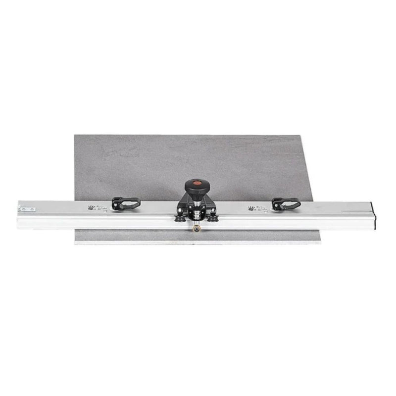 Cutting rail system with central guide and two side clamp holders